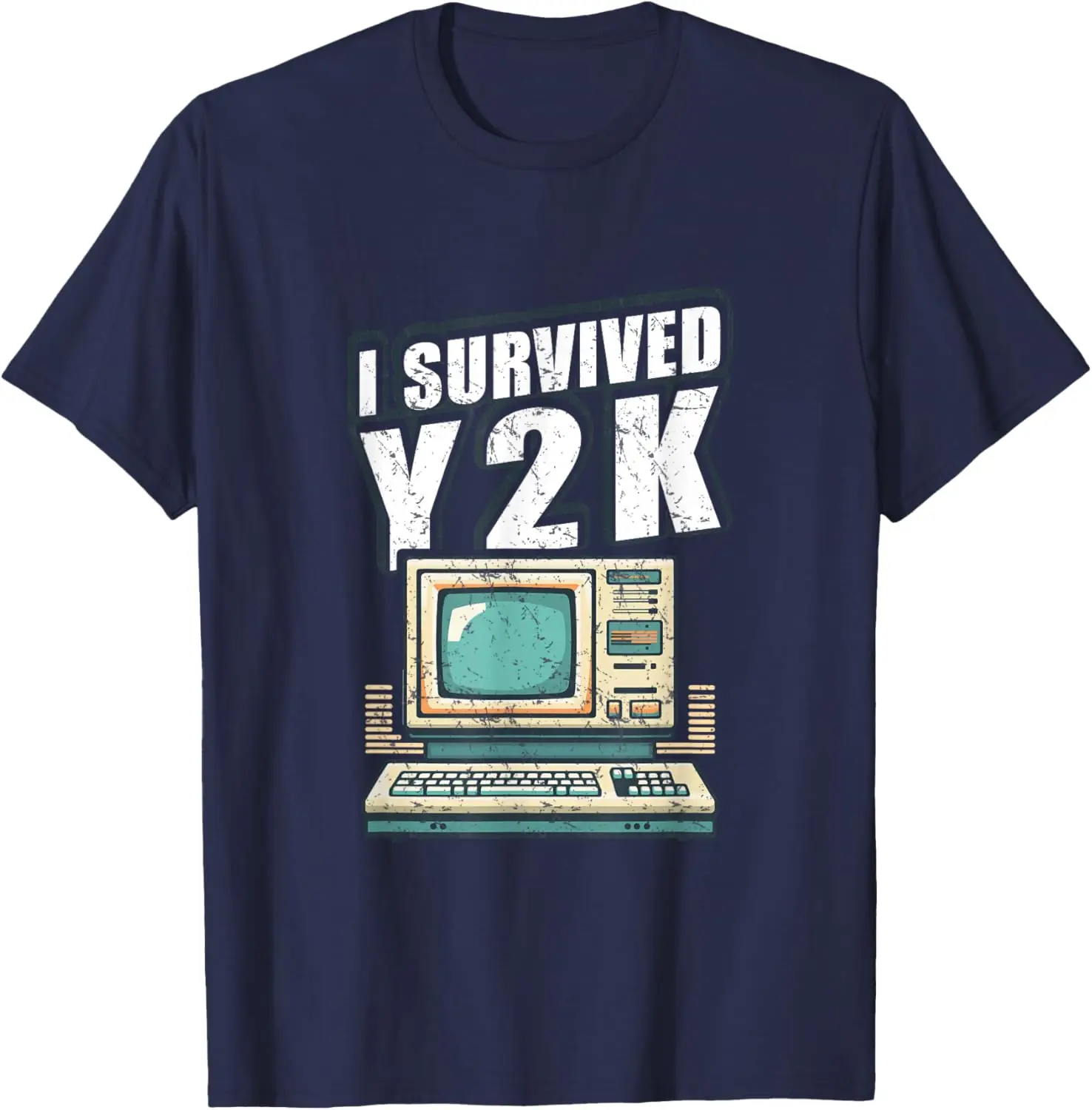 Aesthetic Retro I Survived Y2K Computer Year 2000 Survivor T-Shirt Cotton Casual Vintage Clothes Tops Graphic T Shirts Camiseta