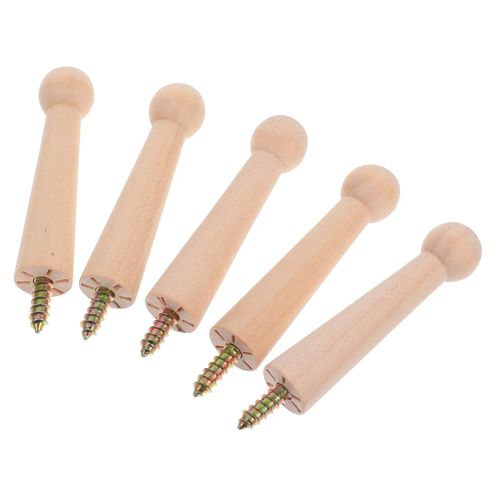 

5pcs Wooden Wall Mount Coat Hat Rack Towel Holder Boho Towel Hooks Home Office Hotel Storage Solution