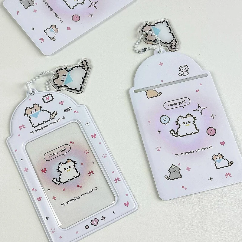 Cute Cartoon Cat Photo Card Holder Fashion Creative Decoration Idol Photo Album Protective Sleeves Pendant Card Storage Case