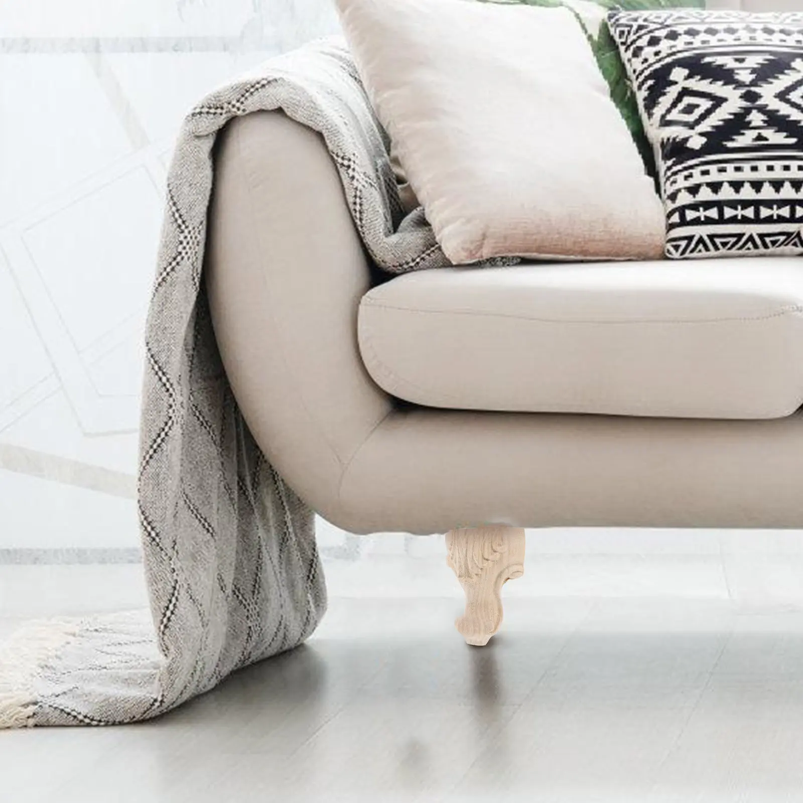 

Комплект из 4 деревянных ножек для мебели, прочные ножки для дивана, тумбы, комода, для домашнего использования, 4 дюйма