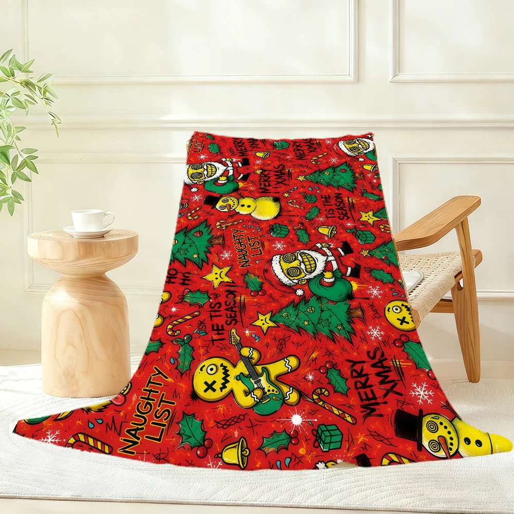 Christmas Pop Funny Blanket Throw Super Cosy Plush Living Room Sofa Couch Childish Birthday Gifts