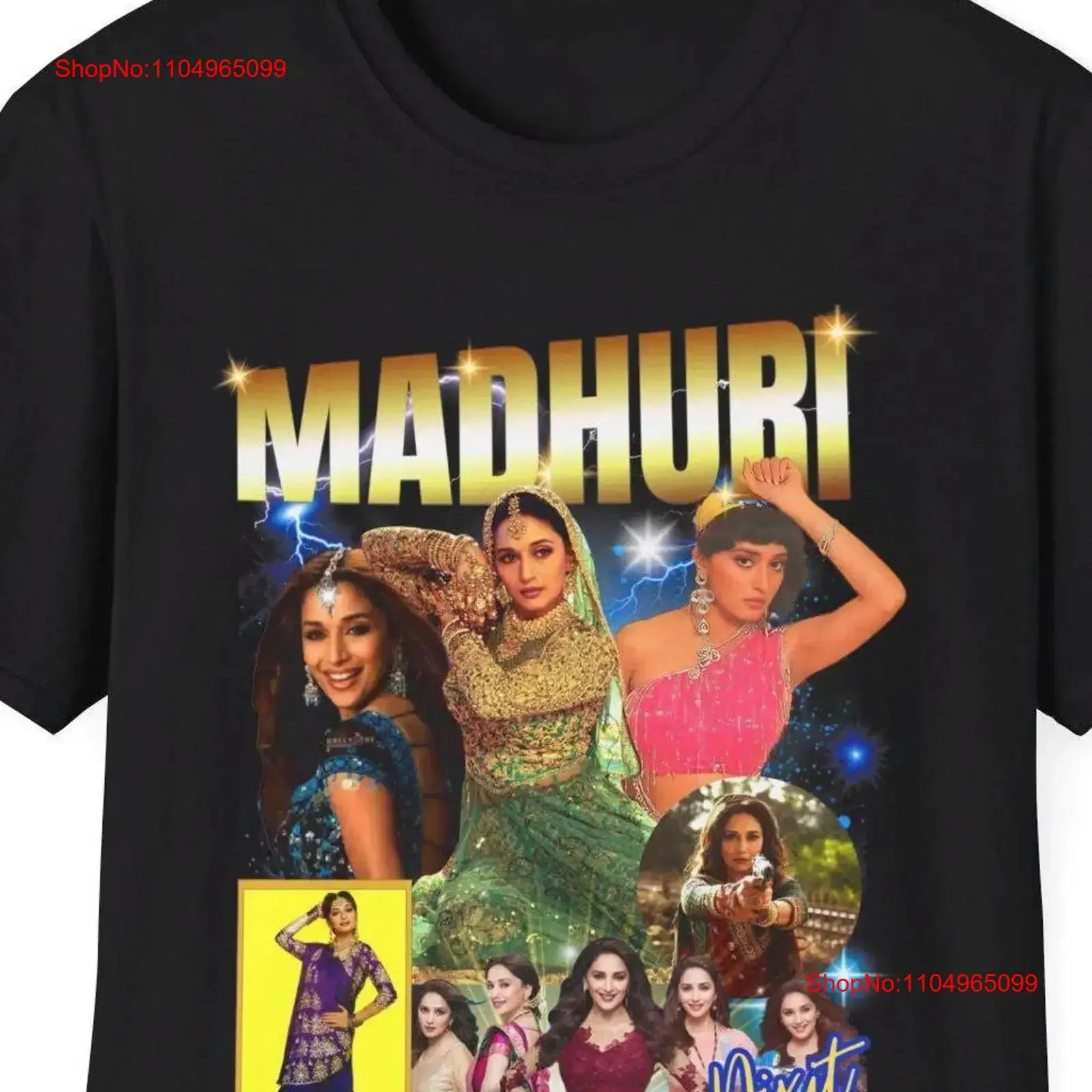 Madhuri Dixit l بوليوود الممثل الهندي نجم الفيلم ديسي جنوب آسيا تي شيرت سوفت ستايل خمر غسلها الشارع الشهير