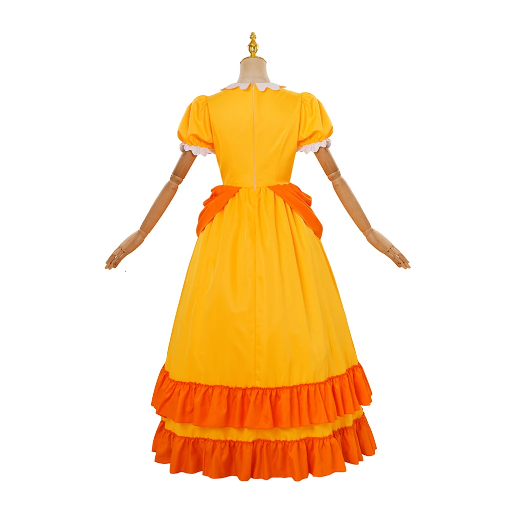 Gänseblümchen Cosplay Kleid Rosalina Kostüm Halloween Karneval Cosplay Prinzessin Kleid mit Krone Geburtstags feier Bühnen anzug mit Headwea