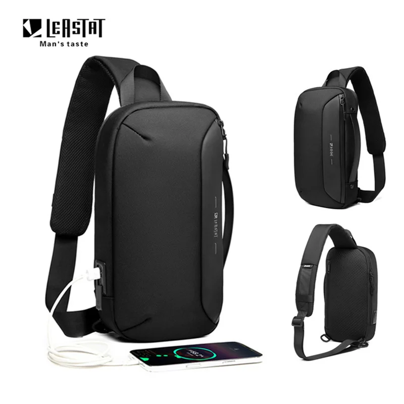 Bolsa de Ombro USB Multifuncional Anti-Roubo para Homens e Mulheres, Impermeável, Viagem, Mensageiro, Crossbody, Sling, Peito, Pacote, Masculino, Feminino