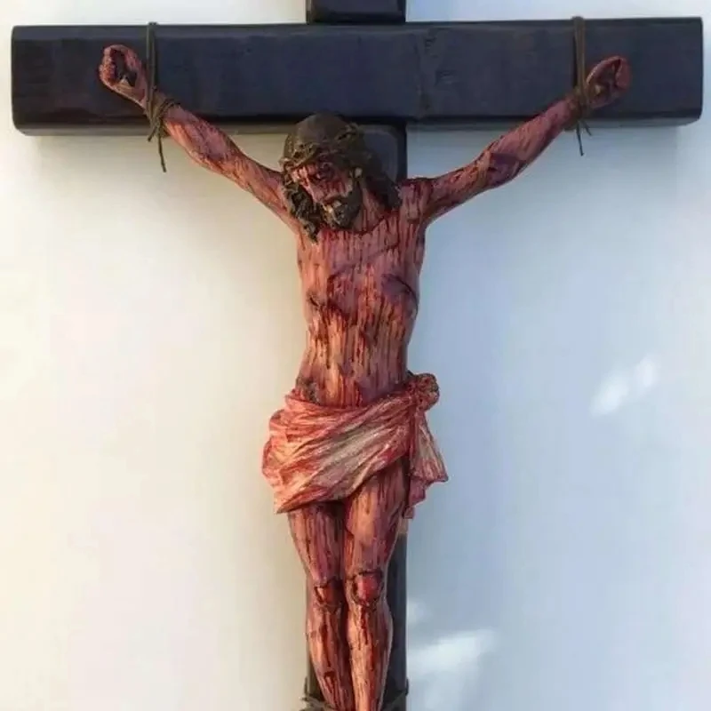 Jesus Cross Statue Resin Crucifix Wall Cross Home Decoration Room Decoration Church Decoration Hang Wall Decor For Party