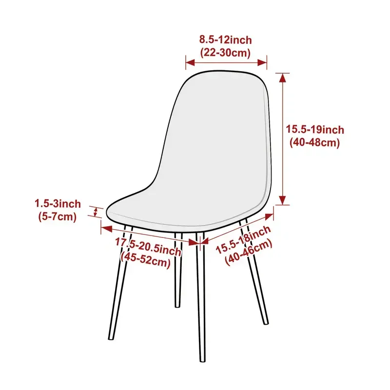 1Pc Jacquard Shell Curved Chair Covers Dining Room Armless Chair Cover Elastic Chairs Protector Cover for Hotel Kitchen Home