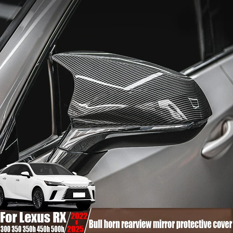 For Lexus RX 300 350 350h 450h 500h 2022-2025 bull horn rearview mirror protective cover car exterior decoration accessories