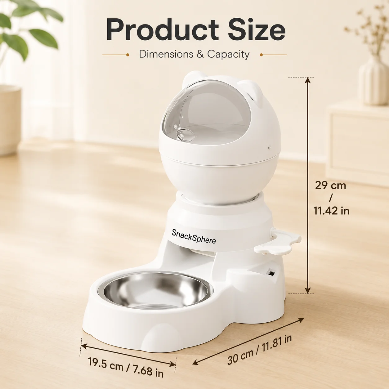 Large-Capacity Automatic Pet Feeder for Cats And Dogs Push-Button Feeding Small to Medium Dogs And Cats