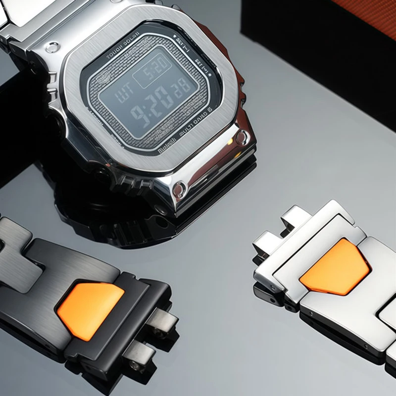 

Ремешок для часов Casio G-SHOCK, модель GMW-B5000, из нержавеющей стали, специальный, для самостоятельной замены, с браслетом из нержавеющей стали.