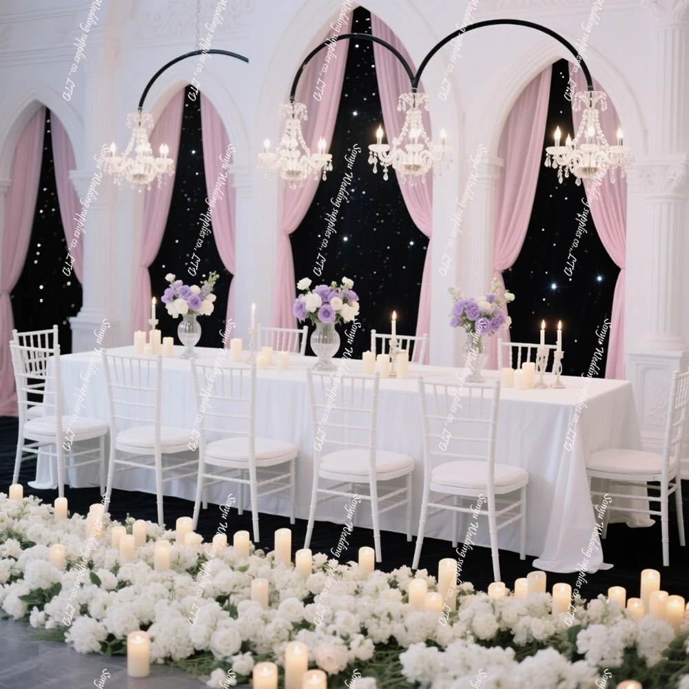 12pcs Wedding Props Luxury Party Events Stage Decorative acrylic Lights Chandelier Centerpiece Wedding Decor backdrop wedding