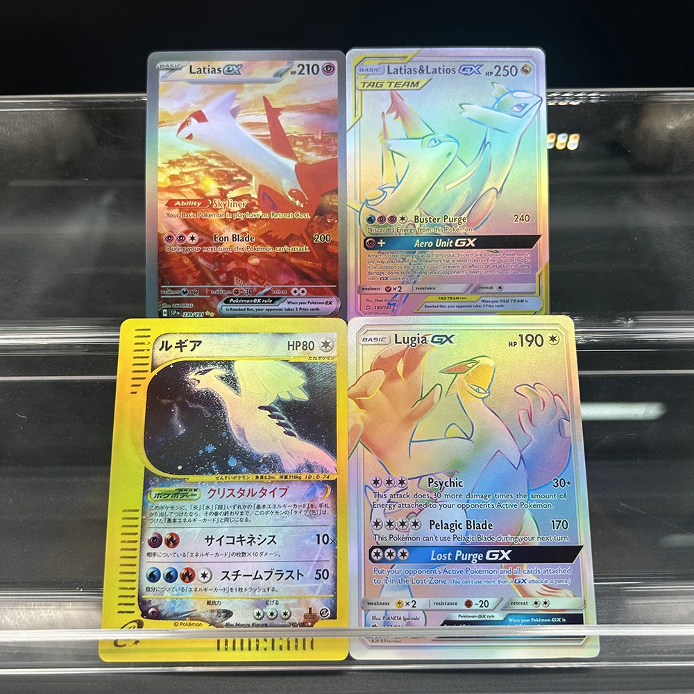 

Single Anime PTCG Collection Card Latias&latios Lugia Gx Ex Classic Game Anime Diy Collection Card Color Flash Child Gift Toy