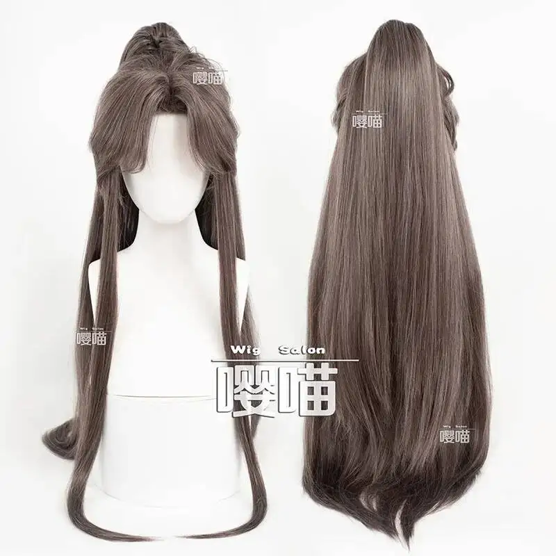 Game Love And Deepspace Ancient Style Yi Yu Cosplay Wig Long Grey Hair Heat Resistant Synthetic Hair Halloween Party Wigs Cap