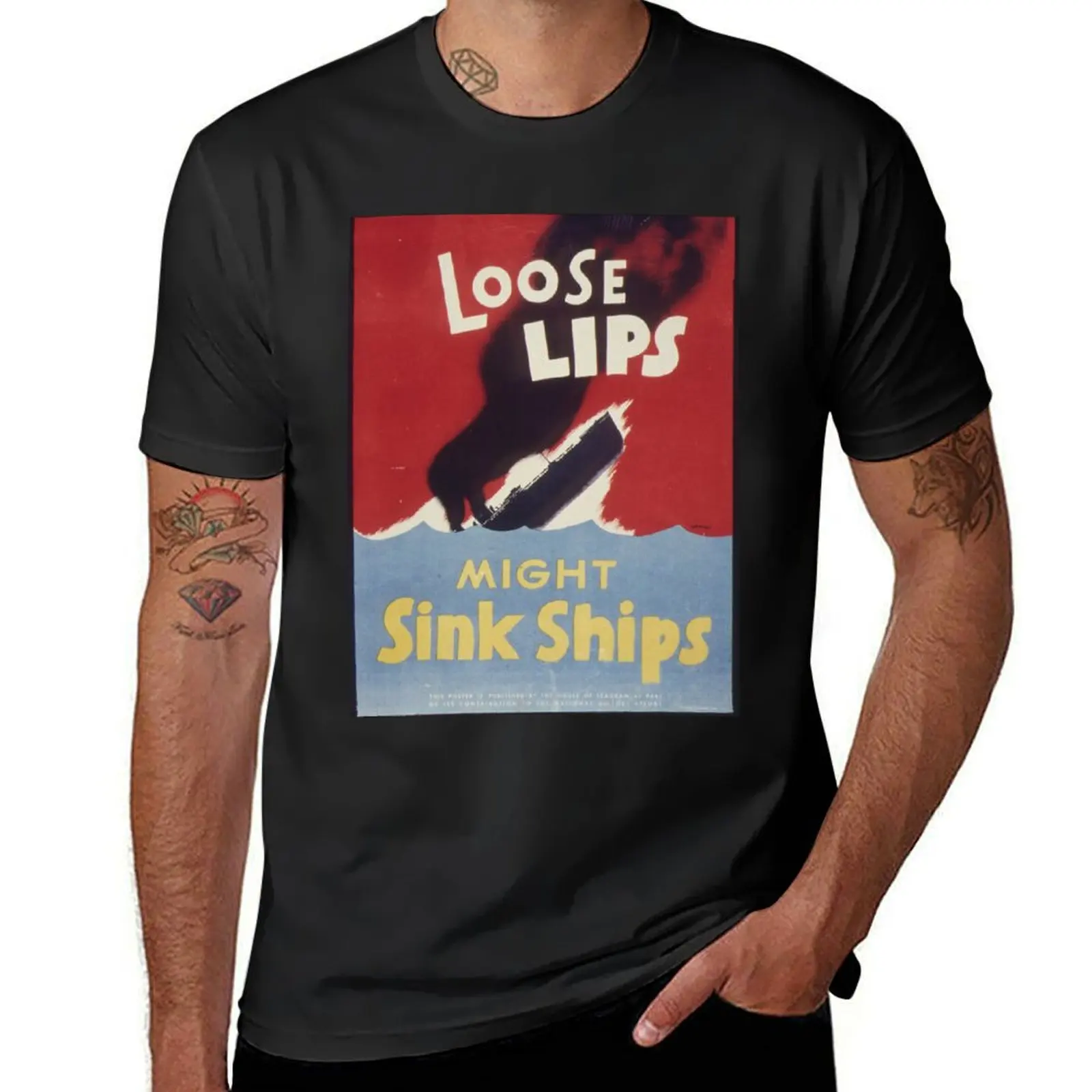 Loose Lips Might Sink Ships T-Shirt vintage Short sleeve tee blacks sweat t shirts men