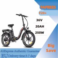 FAFREES F20+ Adult Electric Bike 250W Motor City Ebike 36V20AH Battery E-bike 20 Inch Fat Tire Folding Electric Bicycle