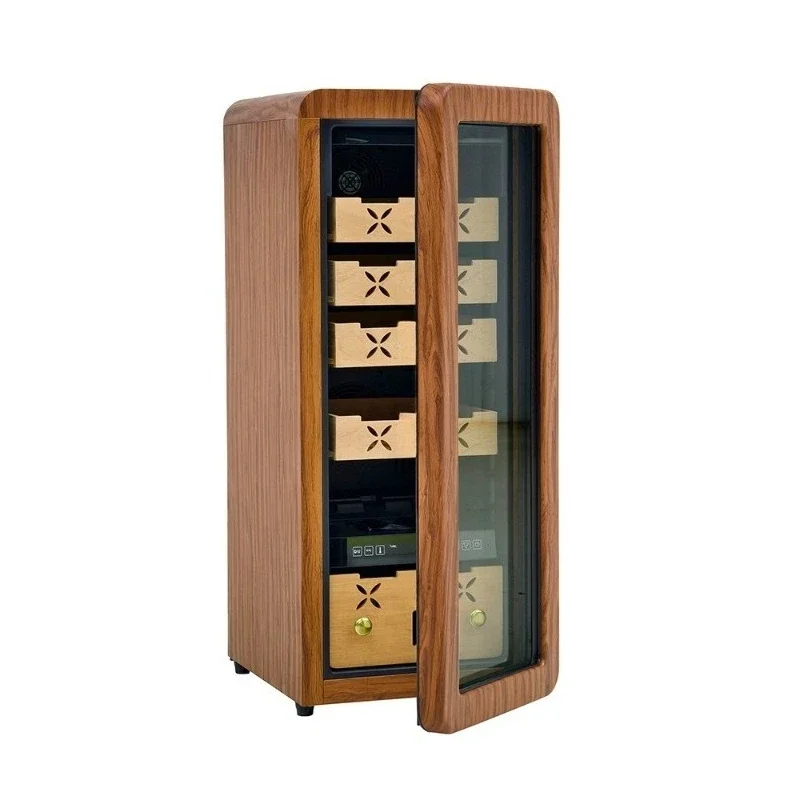 

Cigar cabinet, large capacity cedar wood shelf cigar cabinet, constant temperature and humidity cigar storage cabinet