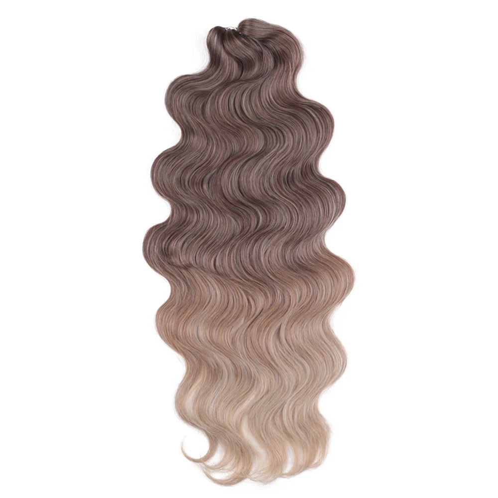 Body Synthetic Loose Body Deep Wave Braiding Hair Extensions 24 Inch Water Wave Braid Hair Ombre Blonde Twist Crochet Curly Hair