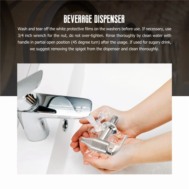 A01V-Beverage Dispenser Replacement Spigot,Stainless Steel Polished Finished, Water Dispenser Replacement Faucet, Fits Berkey An