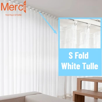 S-Fold White Sheer Curtain 1