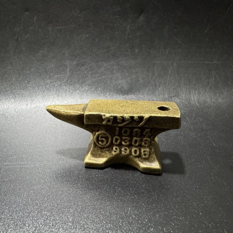 Brass vintage antique small , copper forging and engraving anvil, blacksmith tool, paperweight, industrial decorative piece