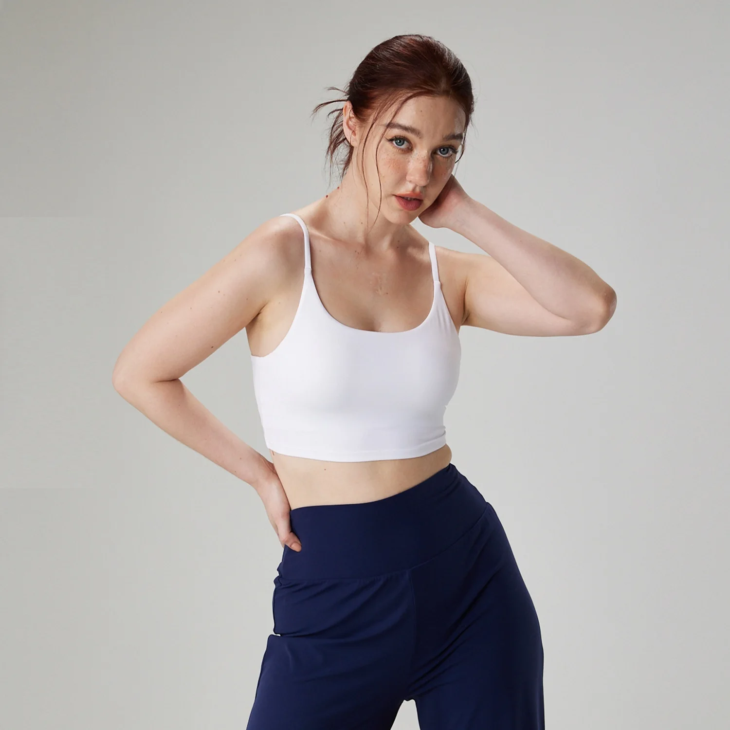 Sexy Solid Color soft Spaghetti strap tight U-neck Women Fitness Sports Bra Top Gym Yoga Underwear Athletic Soft With Chest Pad
