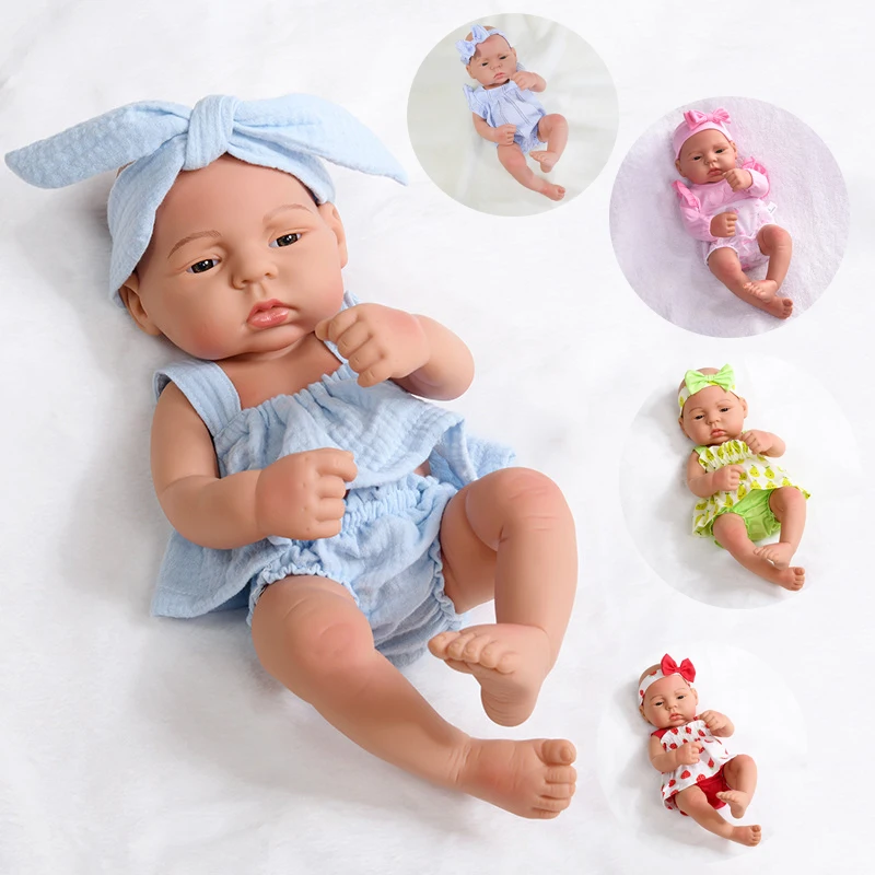 16inch Full Body Vinyl Bebe Reborn Doll Soft Dolls Lifelike Baby Vinyl Bebe Doll Cute Reborn Baby Doll For Girls Doll Toys