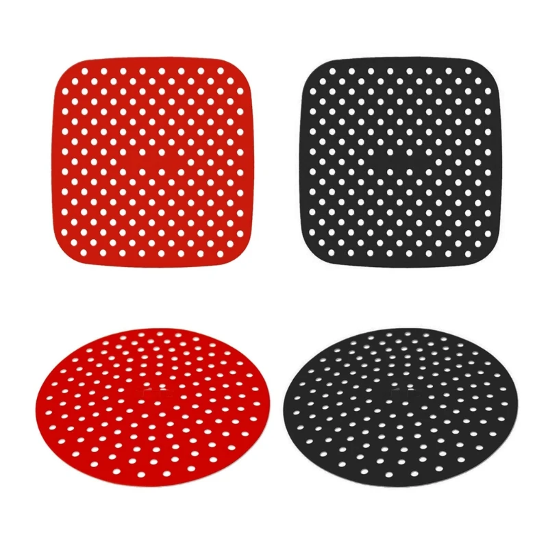 AIR FRYER Papers Round Square 8.5in/9in Reusable Silicone Non-Stick Mats Pads Heat Resistant 430 Dropshipping