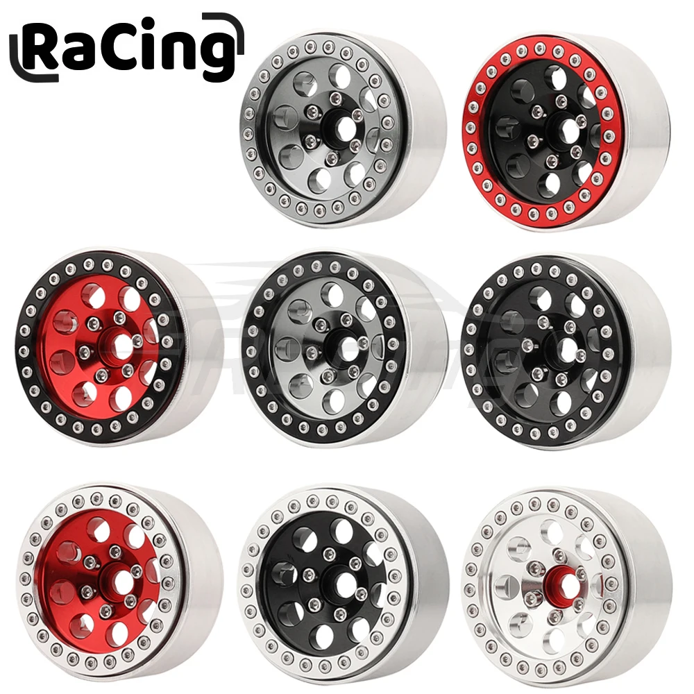 1/10 gąsienica RC 1/4Pcs 1.9 Cal Beadlock felgi na piastę koła felgi ze stopu aluminium do TRX4 TRX6 osiowy SCX10 III AXI03007 GRT EX86190