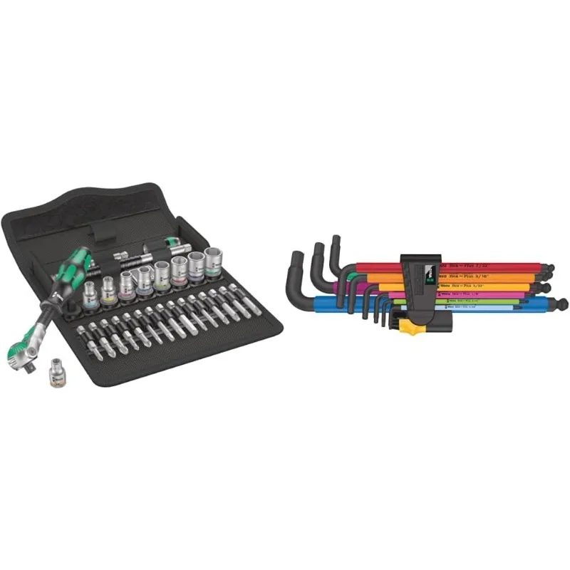 

Ratchet Set, 28, 1/4 in, SAE and 05022640001 950/9 Hex-Plus Multicolour Imperial 2 L-Key Set