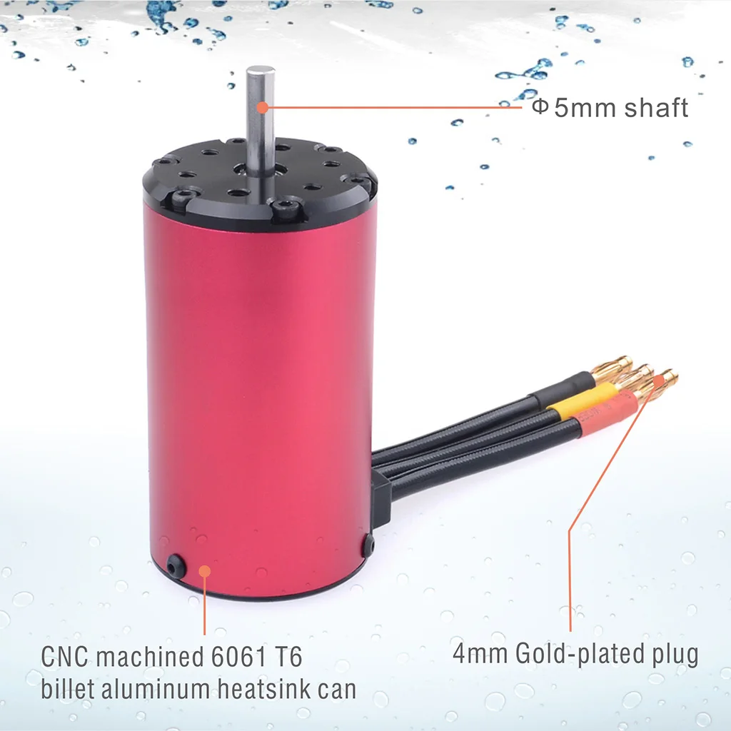 Surpass Hobby KK 4068/4076 Waterproof Brushless Motor 1700/2000/2250KV 5.0mm Shaft for RC 1/8 Drift Racing Off-road Climbing Car