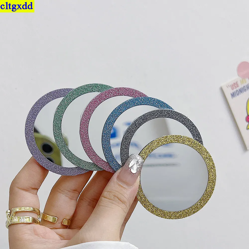 cltgxdd 1piece glitter belt makeup mirror MagSafe metal sticker glitter adhesive wireless magnetic plate ring charger bracket