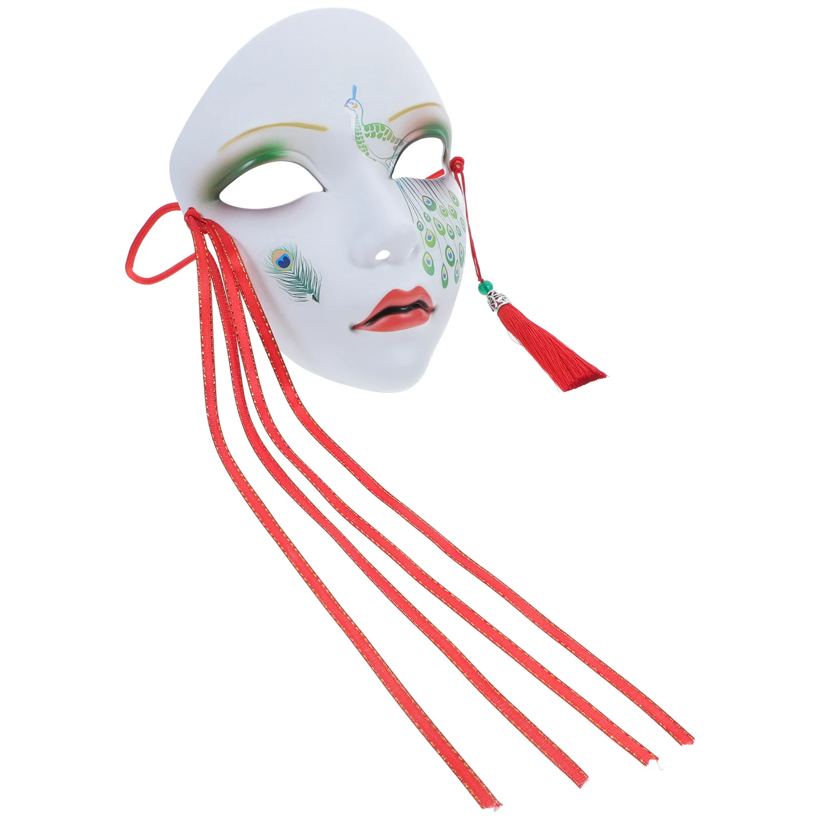 كامل الوجه النمط الصيني رسمت باليد قناع شرابة الزخرفية حزب الدعامة هالوين حفلة تنكرية تأثيري قناع أقنعة تأثيري #4