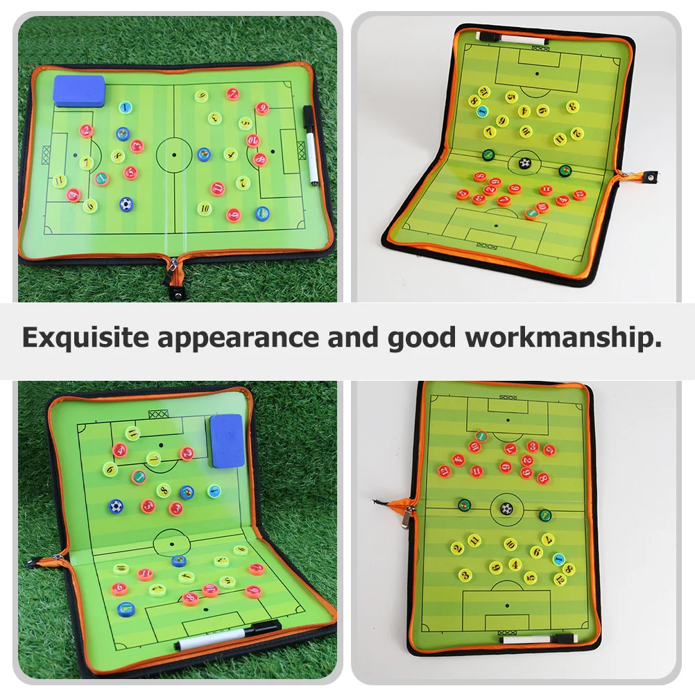 

1 Set Zipper Soccer Coaching Board Football Training Board Lightweight Durable Waterproof Reusable Portable Clipboard For Match