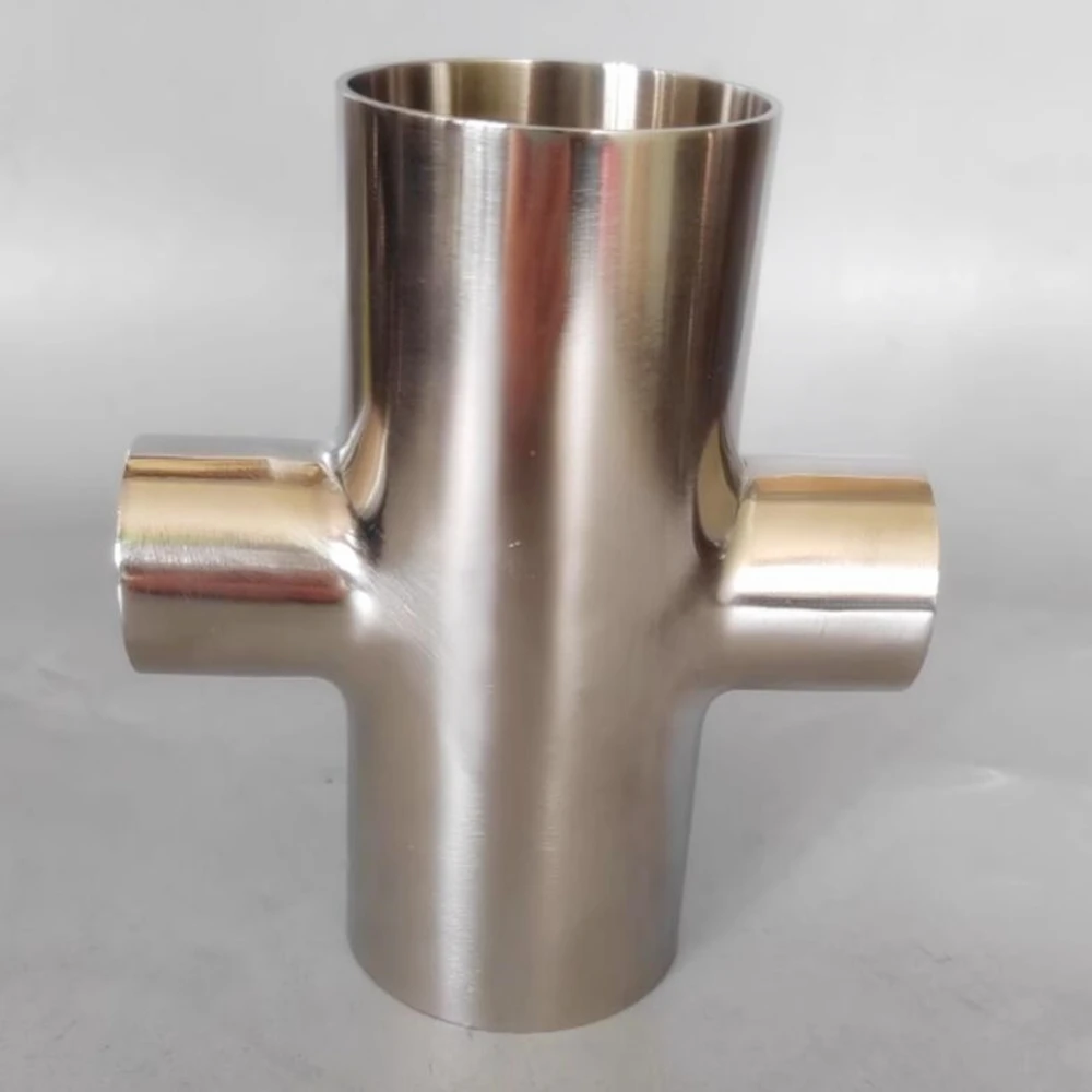 

3"x4" Welding OD 76mm x 102mm Sanitary Cross Tee 4 Way Pipe Fitting Stainless Steel 304