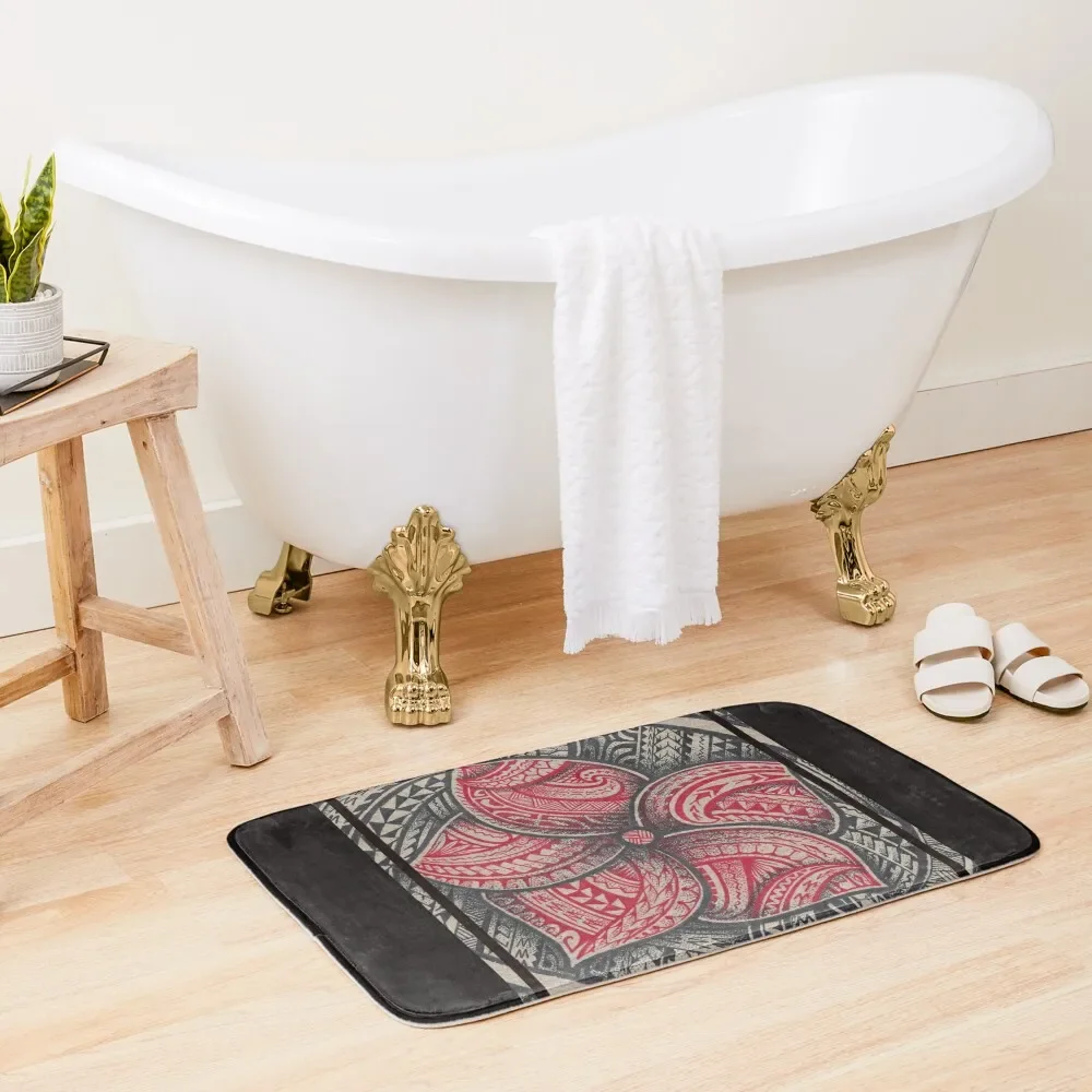 

RED PLUMERIA Bath Mat Things For Bathroom Household Items Set For Bathroom Mat