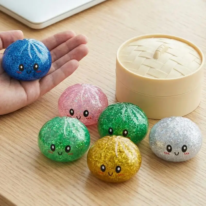 Soft Flash Steamed Buns Pinch Simulation Steamed Bread Desktop Decompression Ornaments Office Pressure Relief Pinch