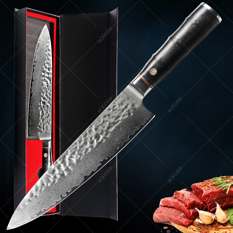 

67 Layer Damascus Steel Slicing Knife Chopping Knife Professional Chef Knife Meat Cleaver High Hardness Kitchen Knives with Box