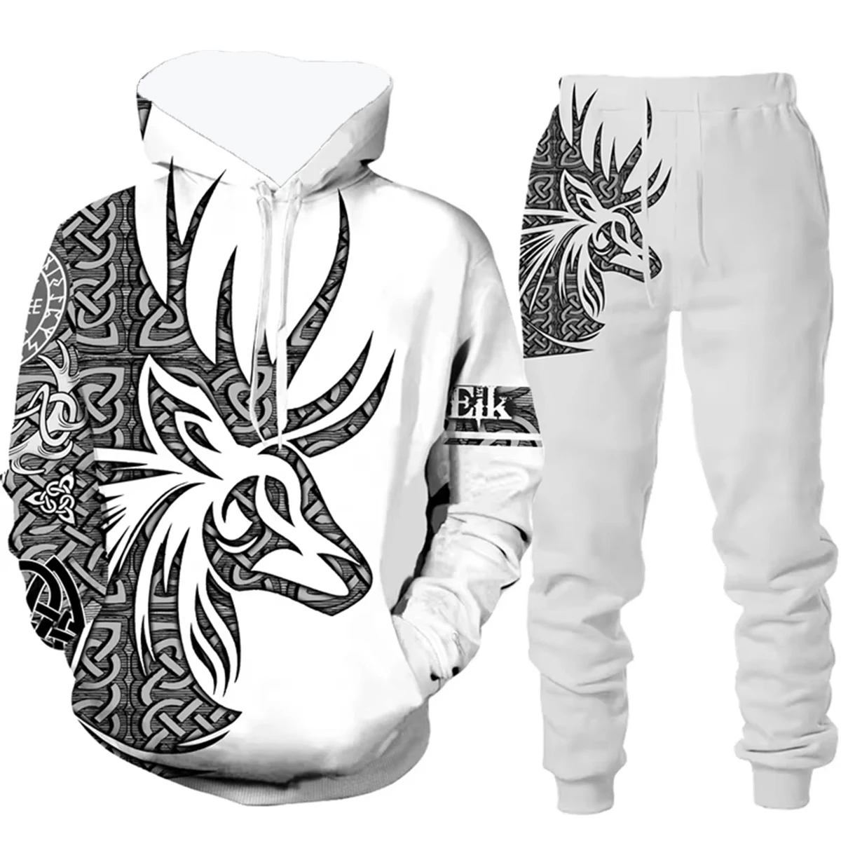 Мужской камуфляжный комплект с капюшоном и брюками, мужской и женский спортивный комплект с 3D принтом, удобная толстовка с капюшоном