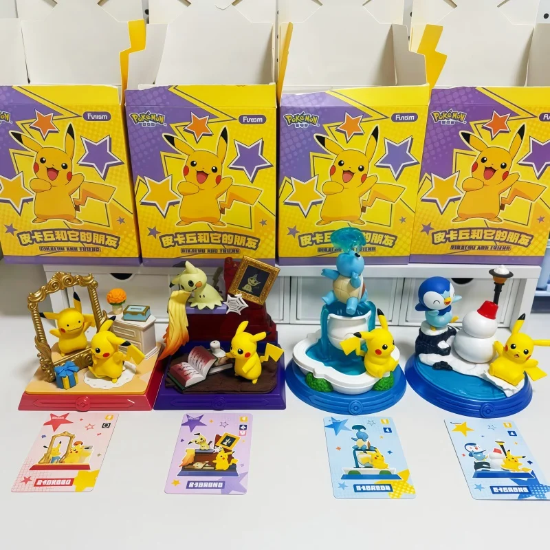 新しいファンイズムポケモンピカチュウとその仲間たちブラインドボックストレンディなおもちゃ周辺デスクトップフィギュアフィギュアハロウィンクリスマスギフト