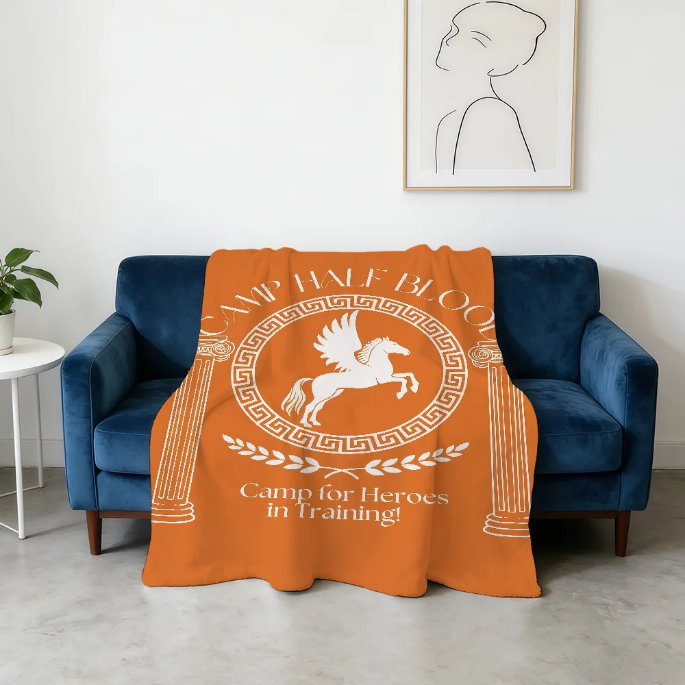 P-Percy Jackson Camp Half-Blood Blanket Flannel Warm Soft Throw Blanket For Room Sofa Childish Birthday Gifts