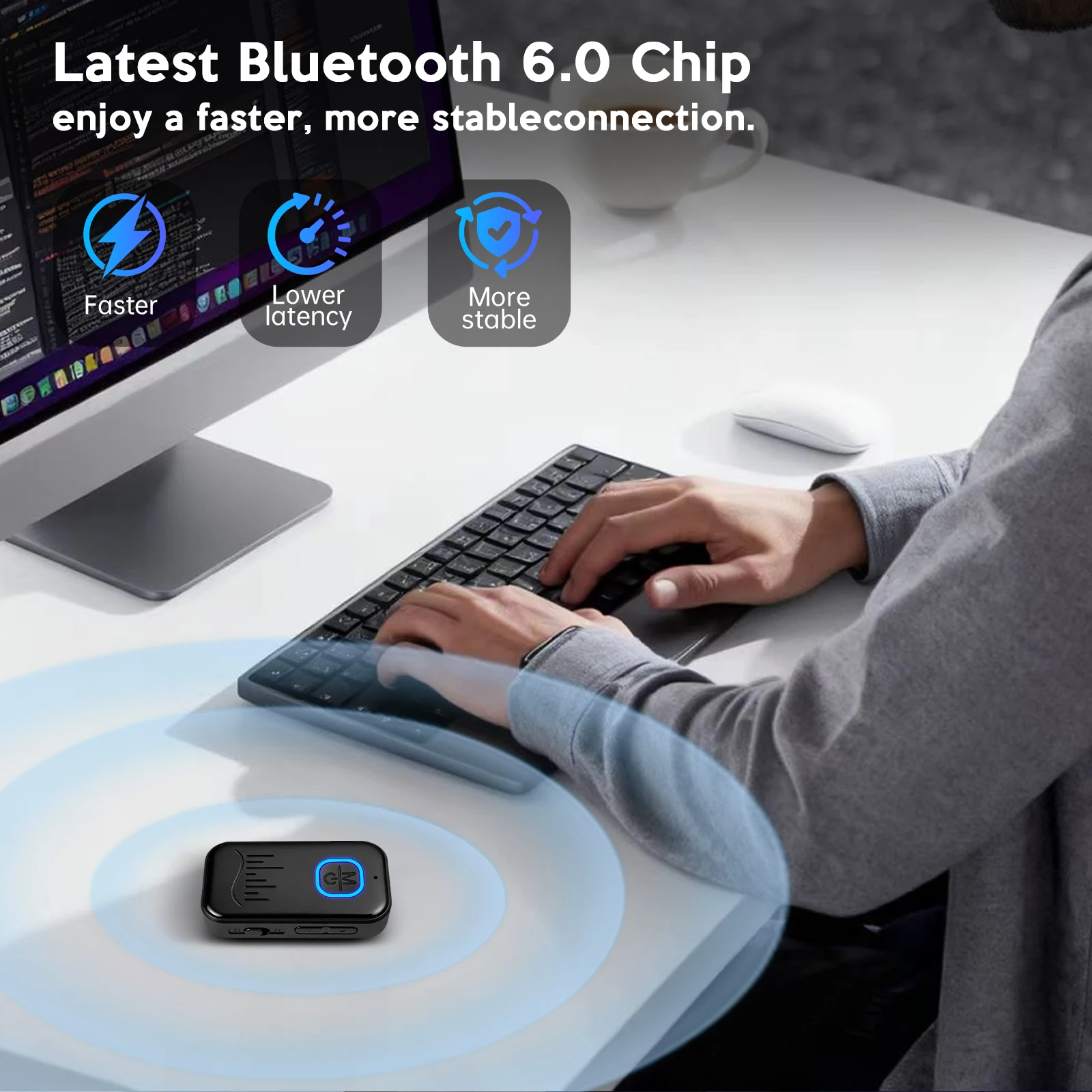 KEBIDUMEI 2-In-1 Bluetooth 6.0 Receiver Transmitter 3.5mm AUX Lossless Sound MIC Wireless Audio Adapter For Car Speaker TV PC view 5