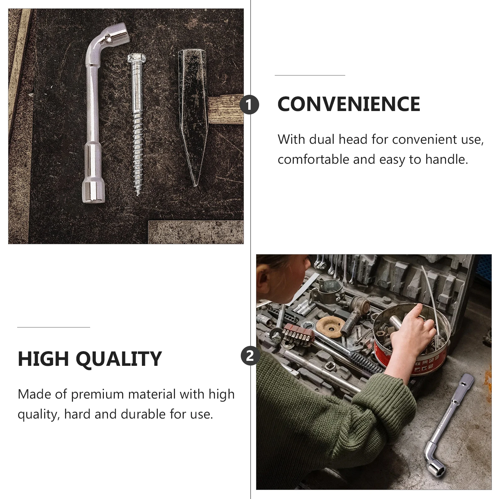 

Dual Head Polished 13Mm Silver Durable Hard Pipe Wrench For Home Factory Use Dual Head Spanner Wrench Tool