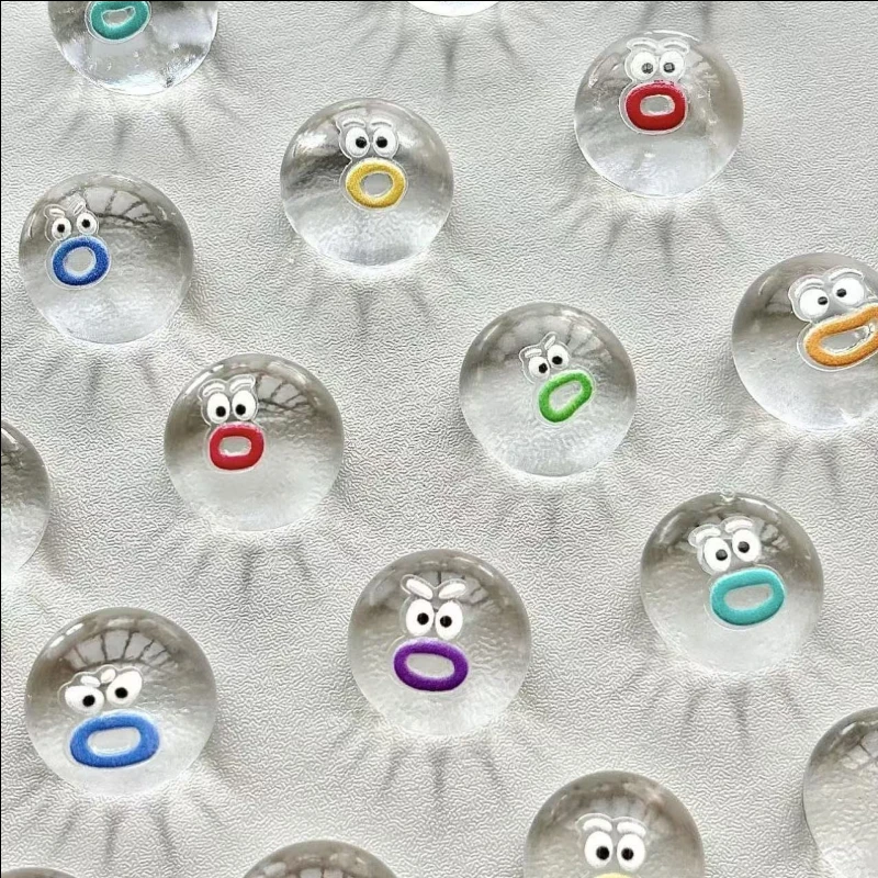 Cute Cartoon Transparent Mini Dango Squeeze Toys, Handmade DIY Pinch Stress Relief Toys with Super Adorable Emoji Designs