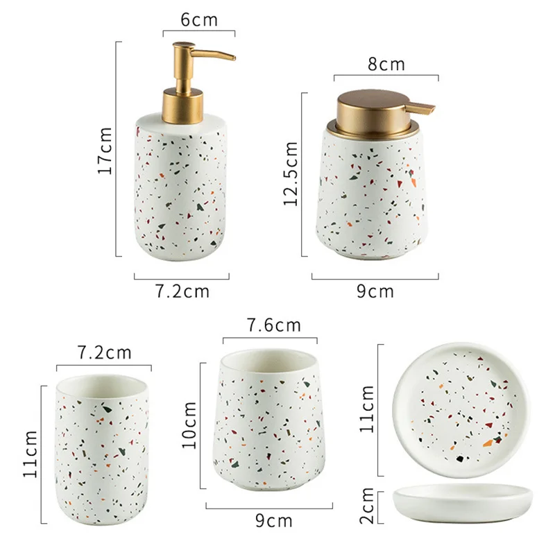 European Painted Ceramic Mouthwash Cup Soap Dispenser Disinfectant Shampoo Separate Bottling Bathroom Accessories Soap Dish Home