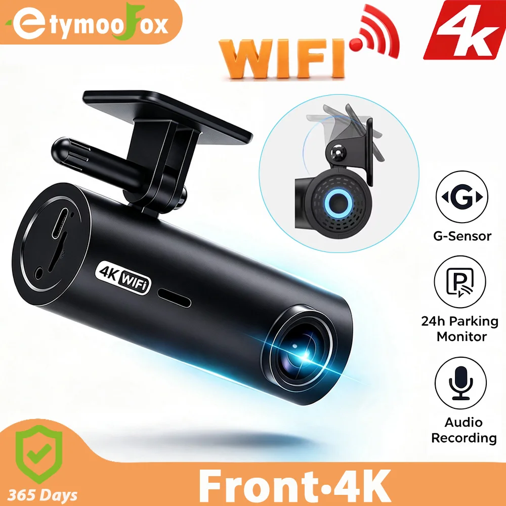 Dashcam 4K WiFi APP Control Black Box Night Vison Driving Audio Video Vehicle Dash Camera Driving Recorder Car DVR