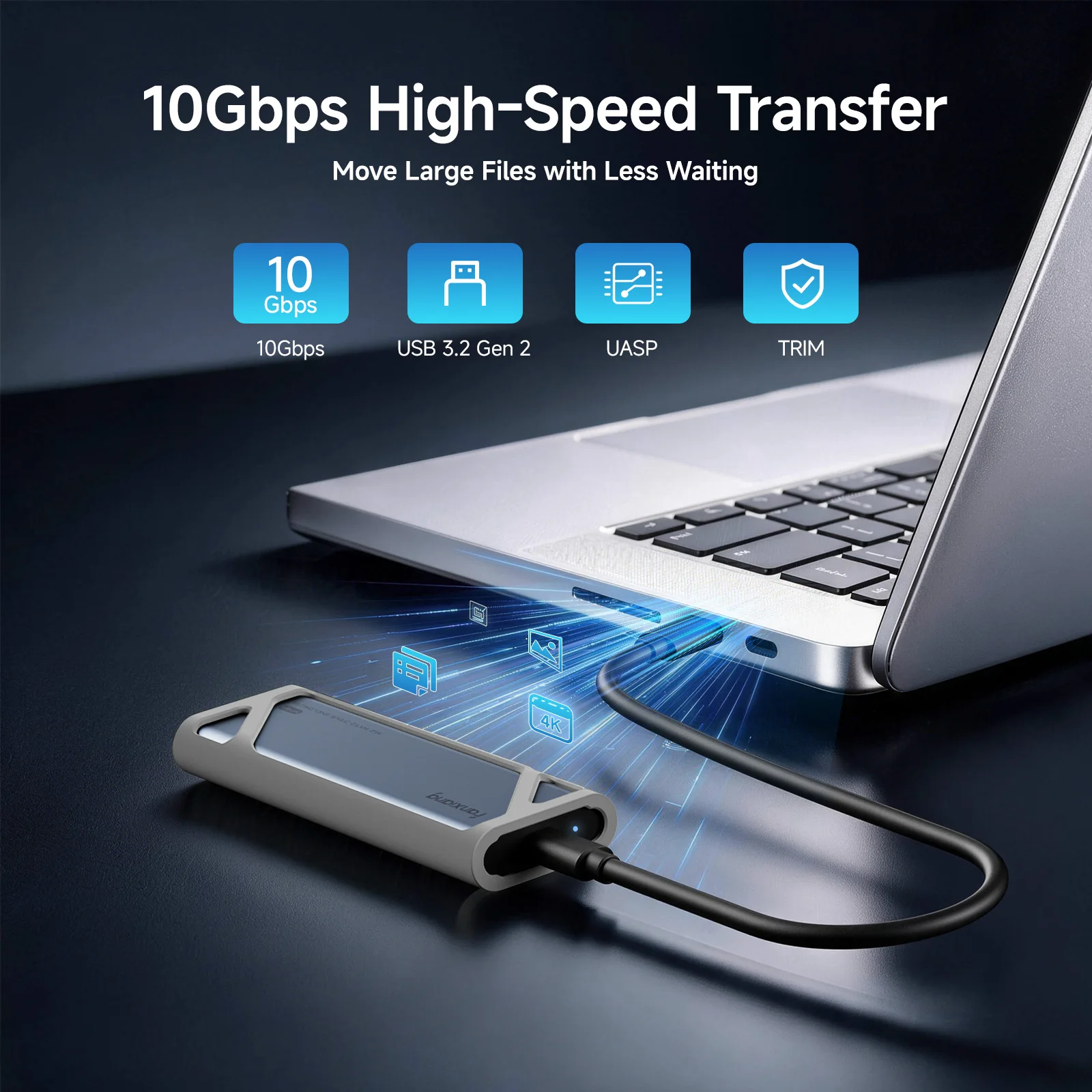 Fanxiang MP89 10Gbps M.2 SSD Case NVMe Hard Disk Case USB3.2 Gen2 Type C Up To 8TB SSD Enclosure For 2280/2242/2230 SSD Disk Box
