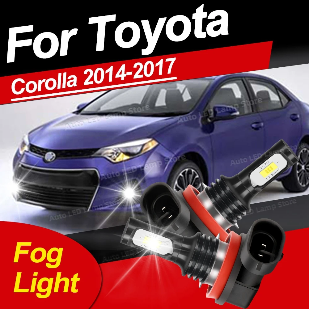 

Для Toyota Corolla 2014 2015 2016 2017 Новая обновленная светодиодная лампа автомобиля передняя противотуманная фара 20000LM 6000K яркие белые лампы Plug and Play