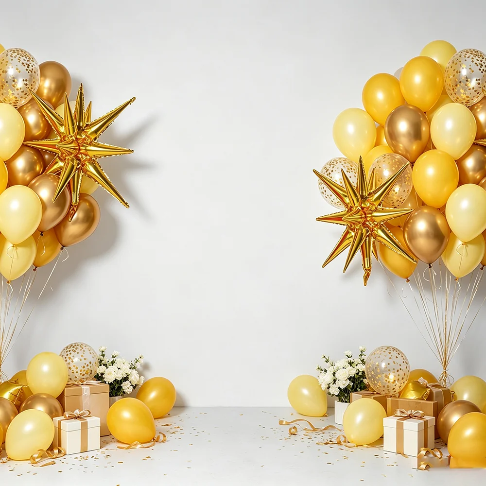 Gold Ballon-Girlanden-Set Sternförmige Folienballons Konfetti-Ballons für Geburtstag Hochzeit Jubiläum Abschlussfeier Dekoration S – Detail 4