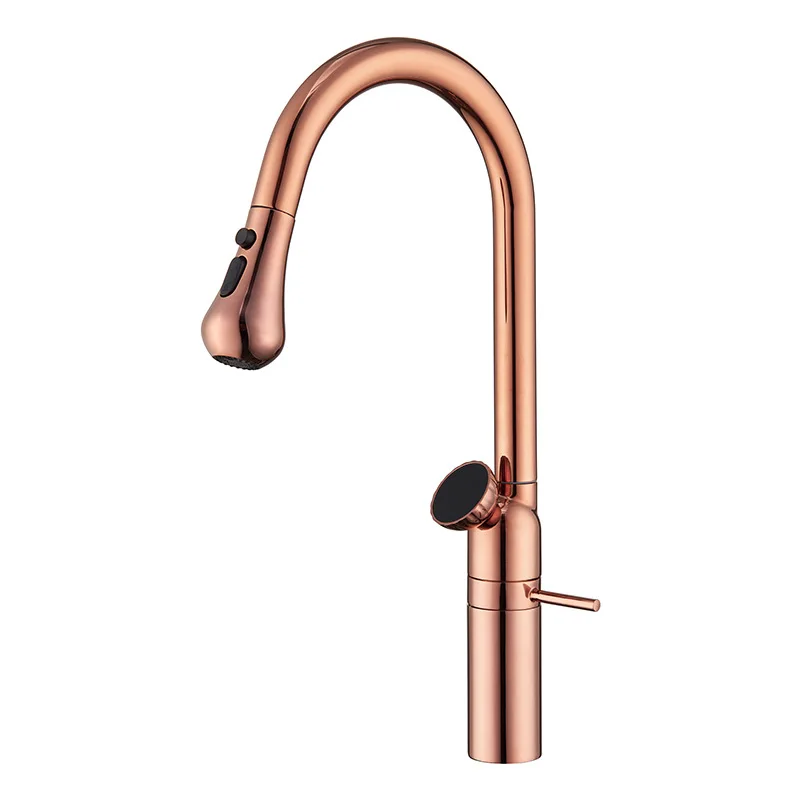 

Kitchen pull-out hot and cold sink faucet, bathroom cabinet intelligent digital display faucet