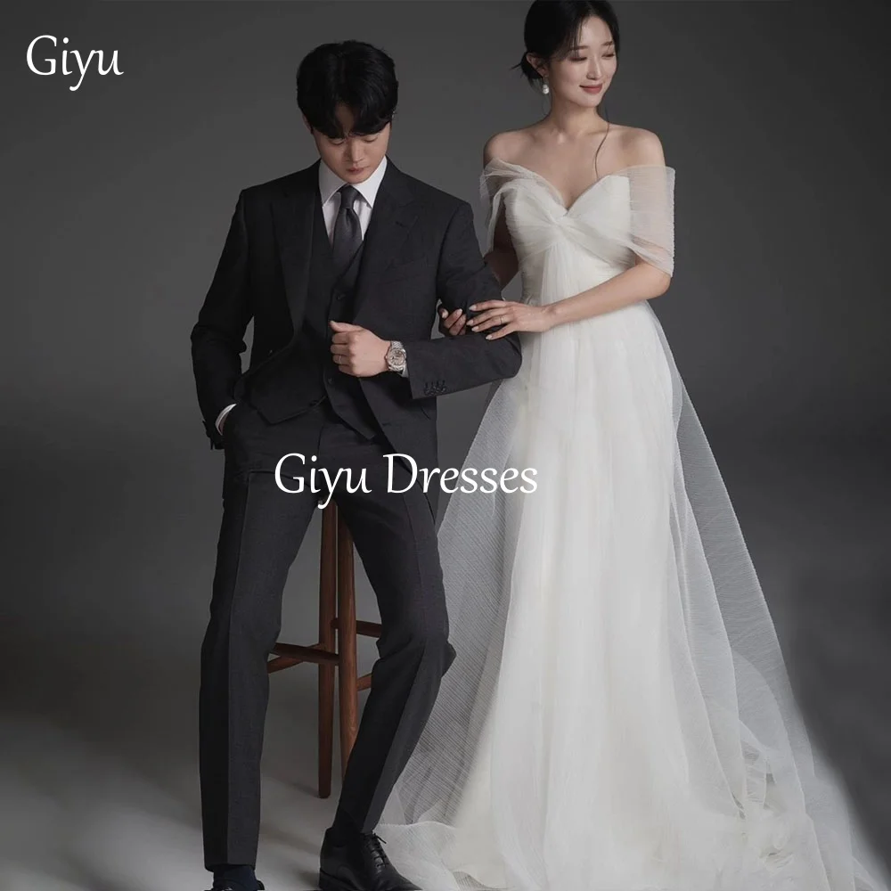 

Giyu Elegant White Off Shoulder Wedding Dresses Sweetheart Korean Photography Wedding Formal vestidos de novia 2025 Customized