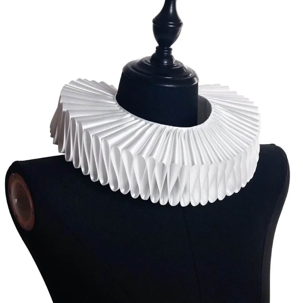 Retro Ruffled Collar Halloween Black Magic Elf Style Opera Photo Prop Neckwear for Adults